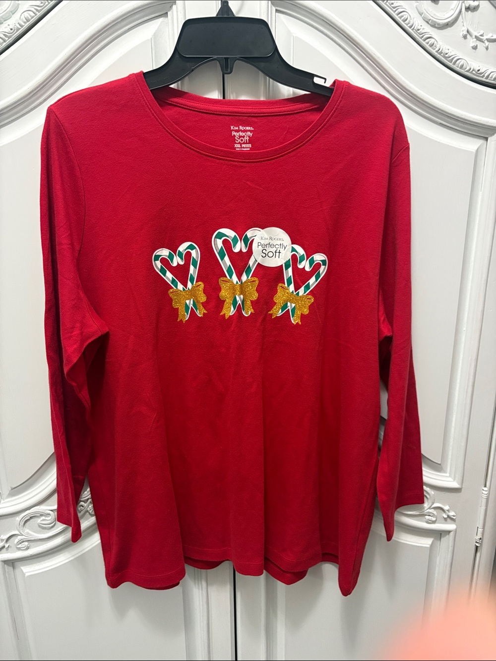 Christmas Candy Cane Hearts Kim Shirt - XXLP
